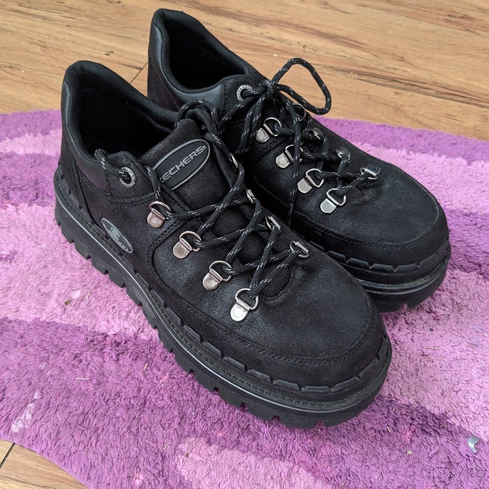 Skechers Black Chunky Hiking Shoes